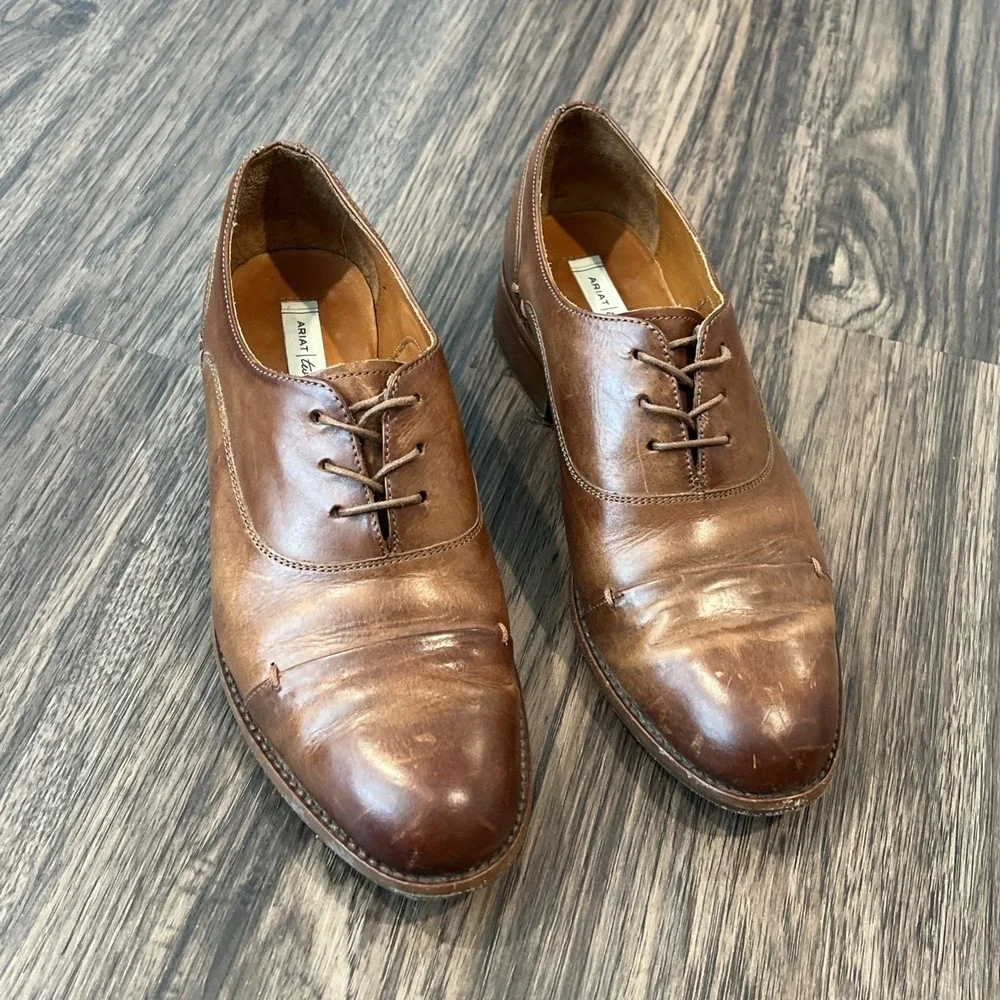 Ariat Two 24 Austen Oxford Lace-Up Brown Smooth Leather Womens Shoes Size 8.5 B